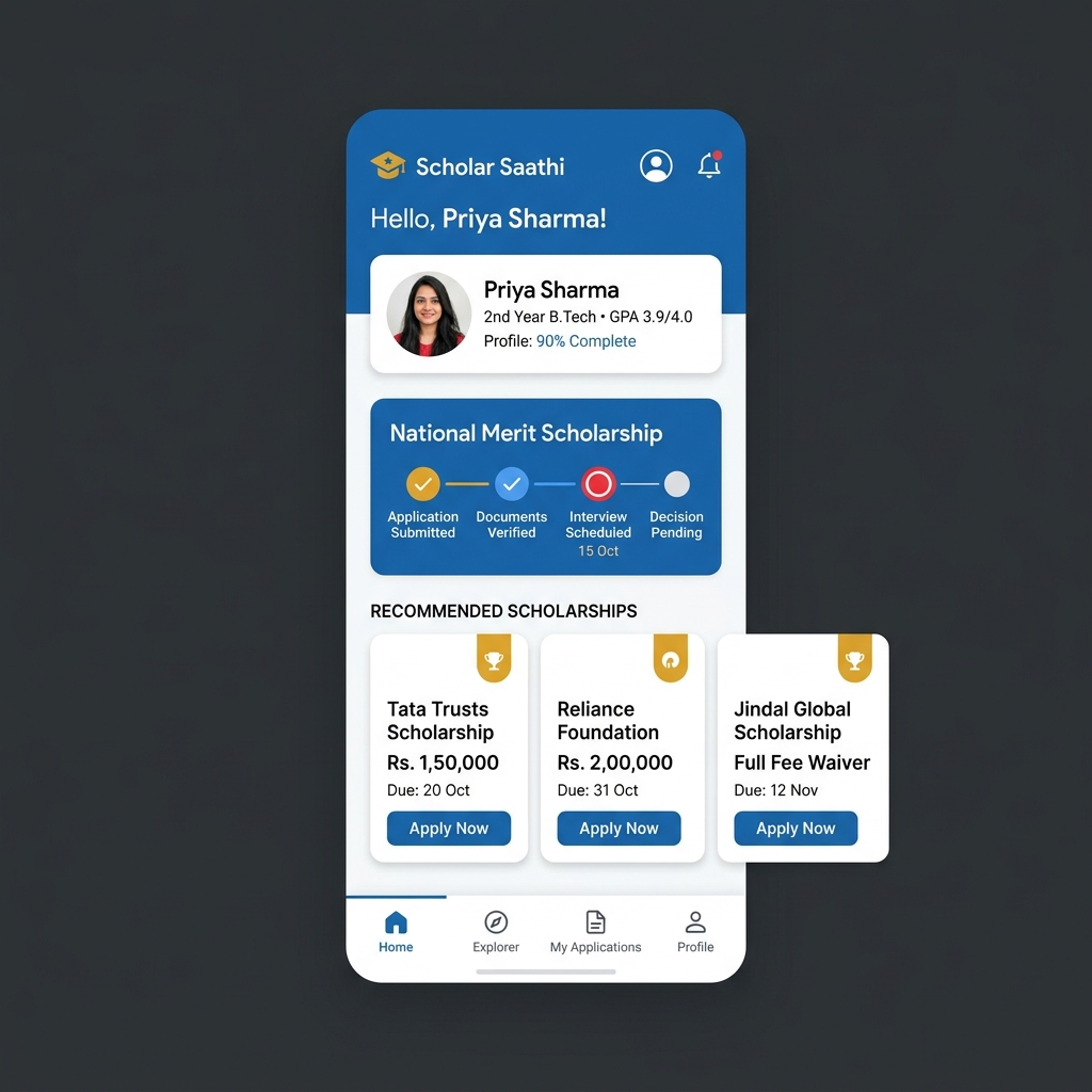 Scholar Saathi Mobile Application Interface by Isynbus